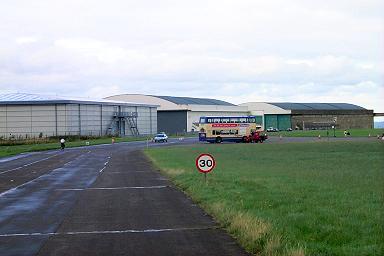 A bus service was provided to transfer between the hangars