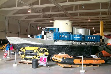 A hovercraft and other nautical exhibits