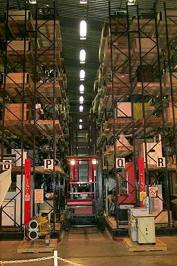 Inside one of the deep storage hangars