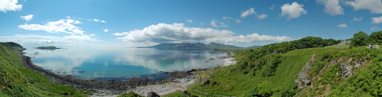 Picture of a view over a sound between two islands