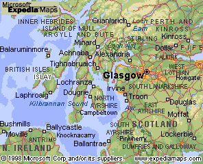 Map of south west Scotland with Islay in the centre