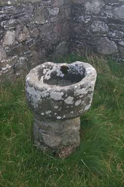 A baptismal font (at least I think it's one) in Kilchiaran Chapel