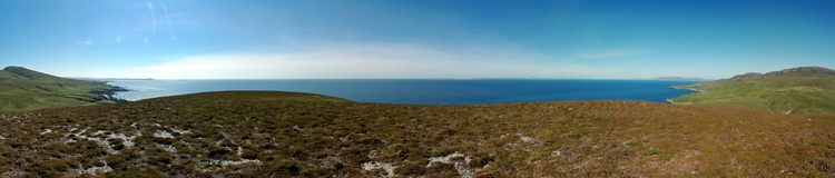 Picture of a panoramic view over the north coast of Islay from a small hill