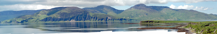 Picture of a view over a sound between two islands