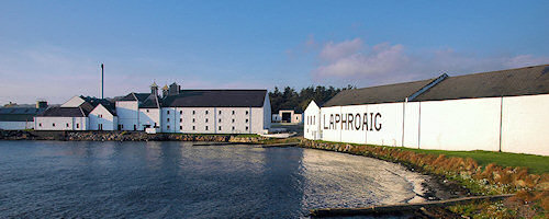 Picture of Laphroaig Distillery on Islay in the evening sunshine