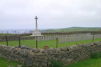 The cemetary with Machir Bay in the background
