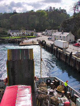 Picture of the ferry terminal seen from the ferry