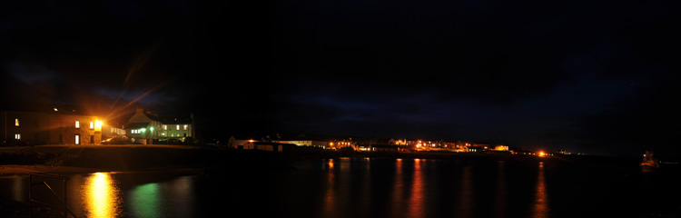 Picture of a panoramic view over Port Charlotte on Islay at night